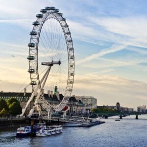 London Eye by Thames River