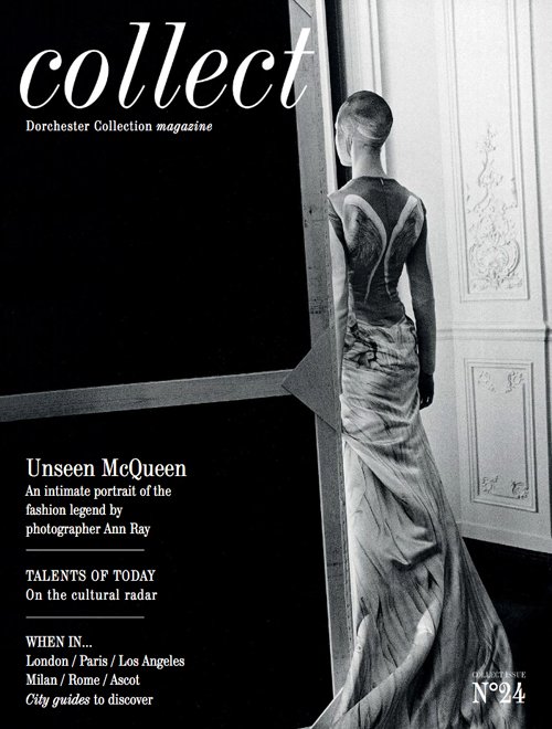 这一期《收藏》杂志的封面是一位身穿舞会礼服的女士的黑白照片