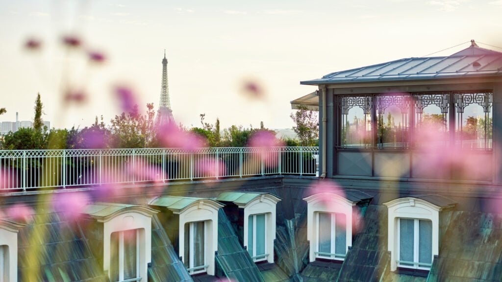 视图的埃菲尔铁塔美女演员名套件屋顶在勒莫里斯,巴黎
